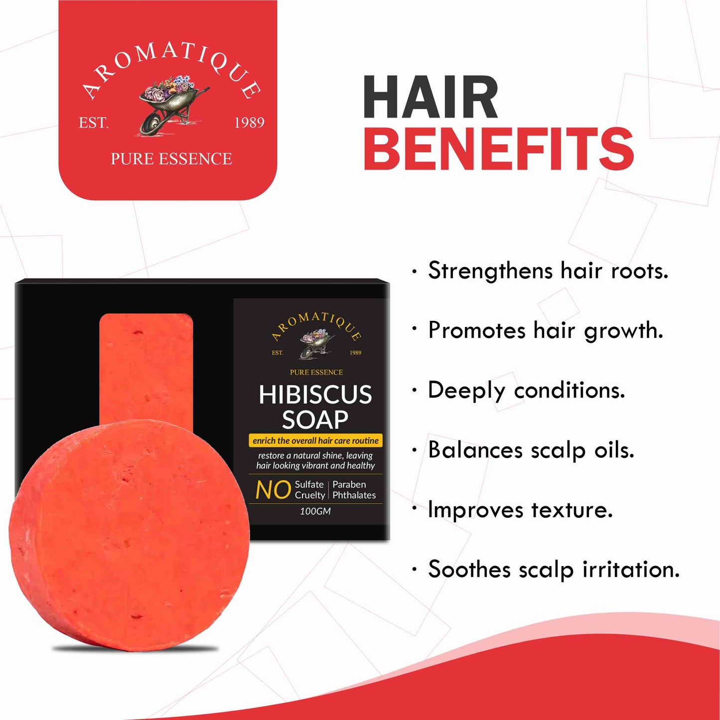 Hibiscus Soap for Skin & Hair | 100gm