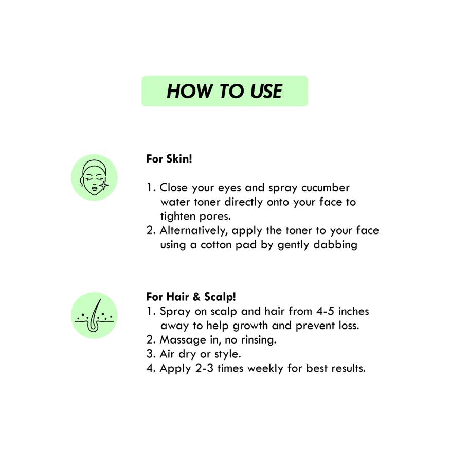 Cucumber Water Toner for Skin & Hair | 200ml