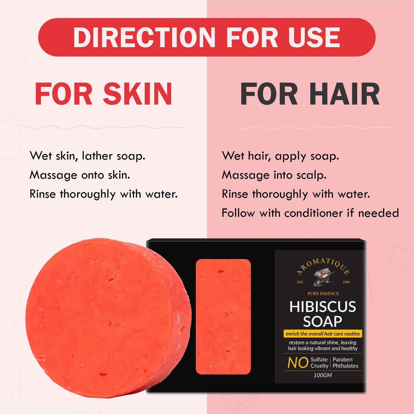 Hibiscus Soap for Skin & Hair | 100gm