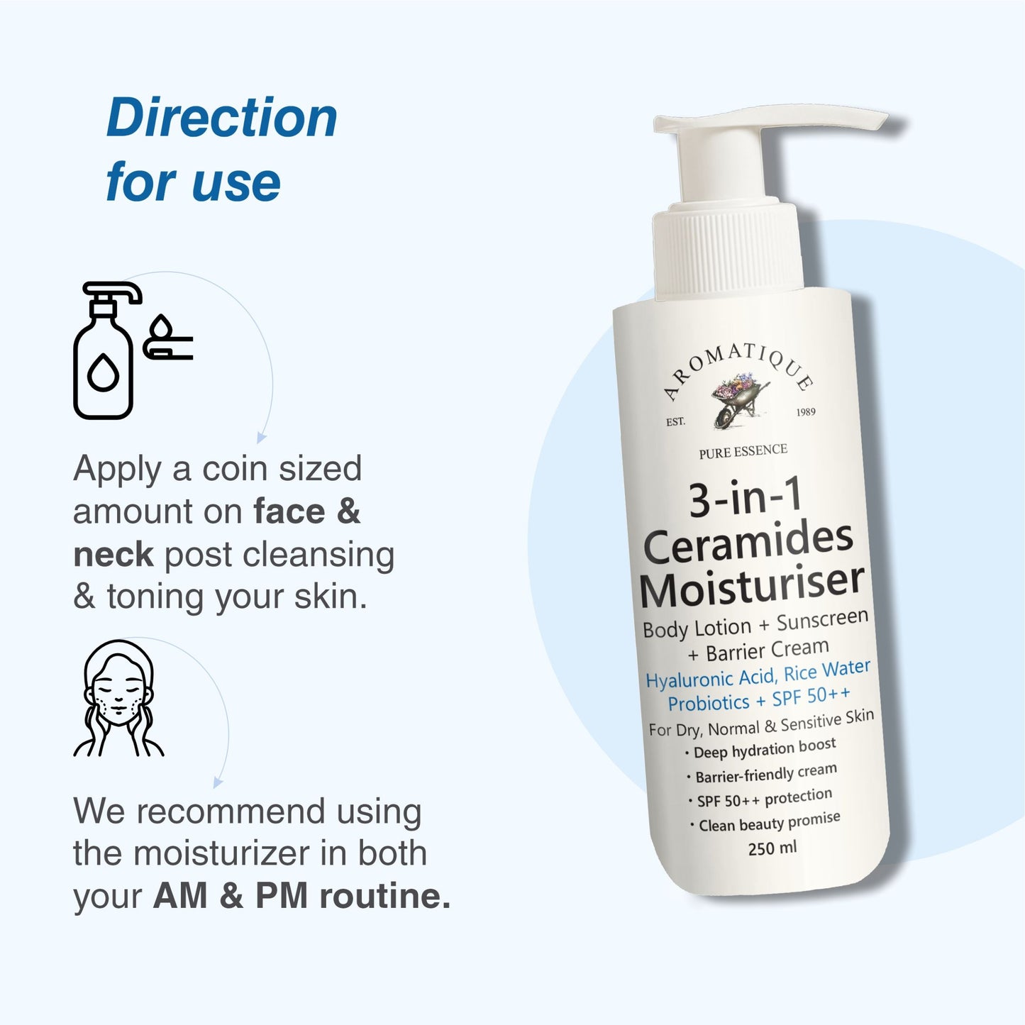 Ceramides Moisturiser 3-in-1 with SPF 50++ | 250ml