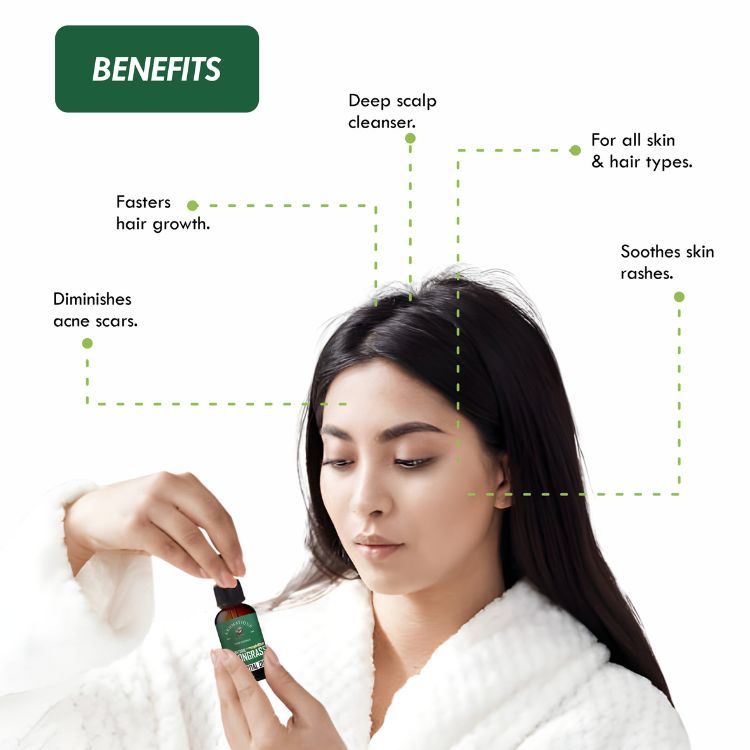 Lemongrass Essential Oil for Skin & Hair