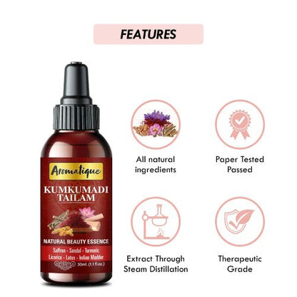 Kumkumadi Tailam For Scars, Blemishes, wrinkles, Finelines, acne & Skin Brightening. | 30ml