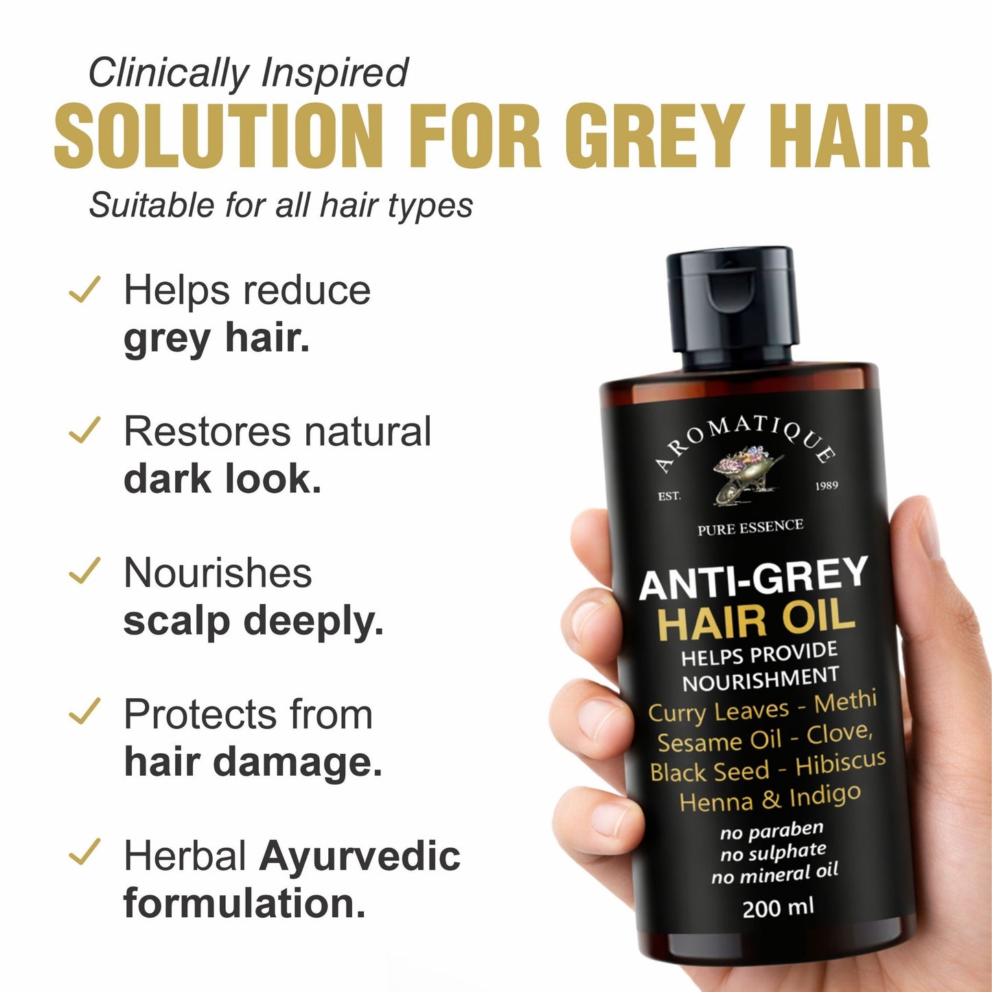 Anti Grey Hair Oil – Helps Reverse Grey Hair