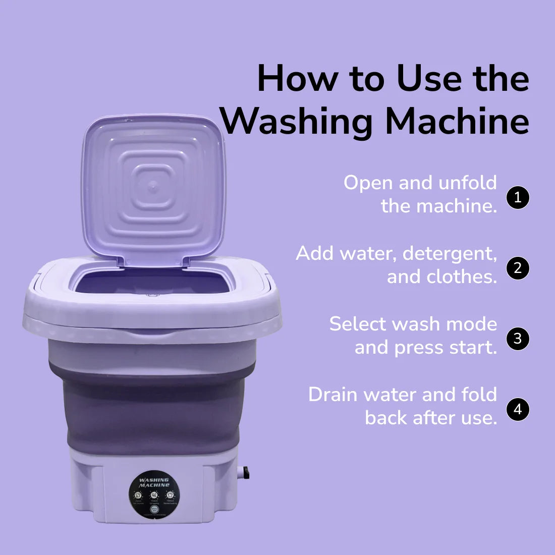 Portable Washing Machine, Foldable Washer and Dryer Combo (1 Set / Mix Color)