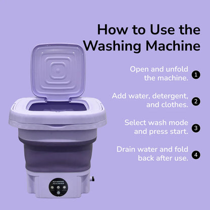Portable Washing Machine, Foldable Washer and Dryer Combo (1 Set / Mix Color)