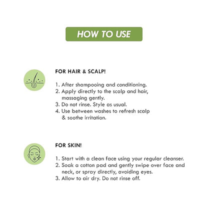 Green Tea Water Toner for Skin & Hair